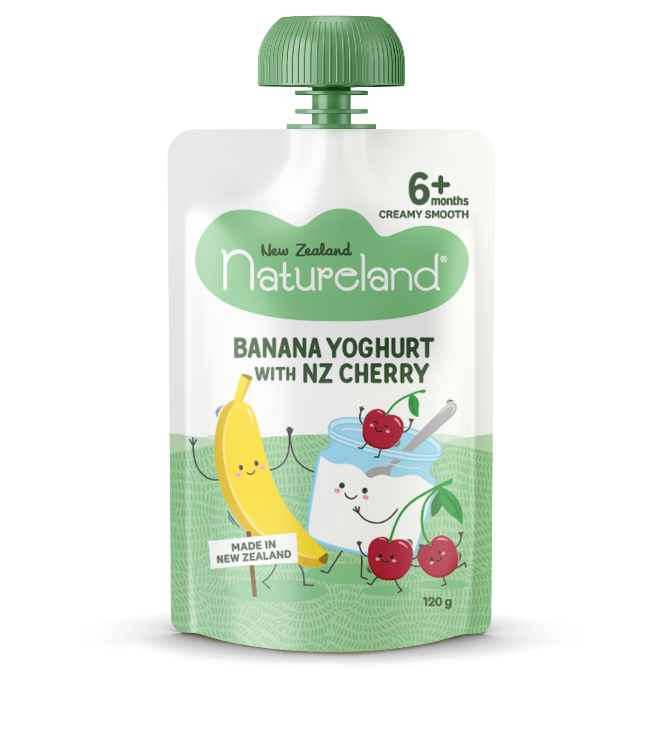 Natureland Banana Yoghurt with NZ Cherry AsureQuality Assurance Marks